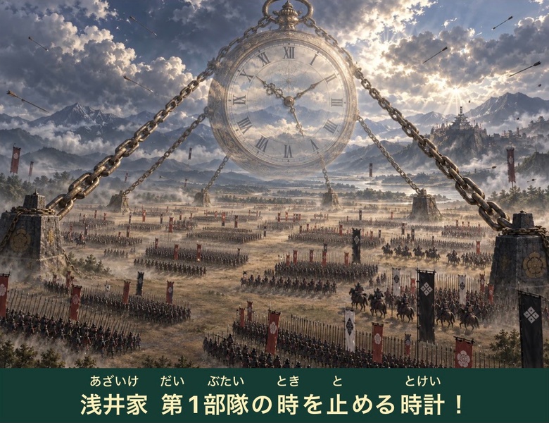 時を止める時計の発動演出が表示された実際のゲーム画面