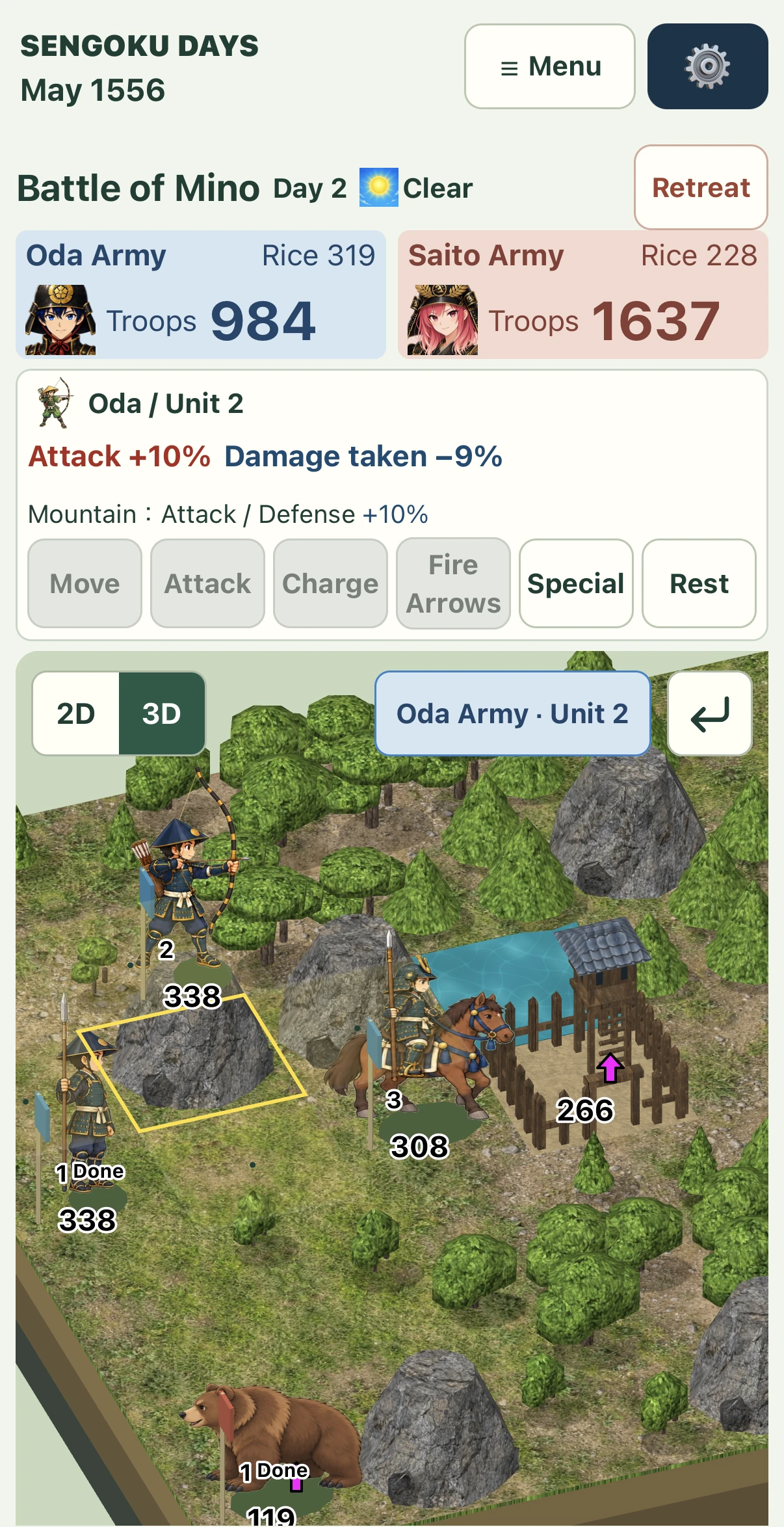 The Battle of Mino in 3D: Oda Army faces Saito Army