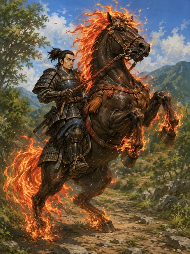 Flame Cavalry card artwork from the game