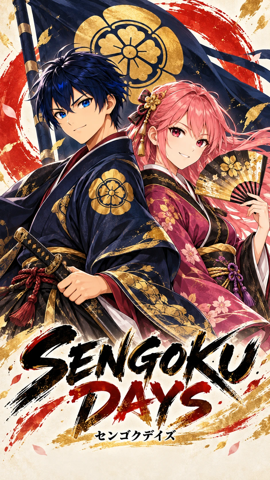 Sengoku Days title illustration with Nobunaga Oda and Dosan Saito